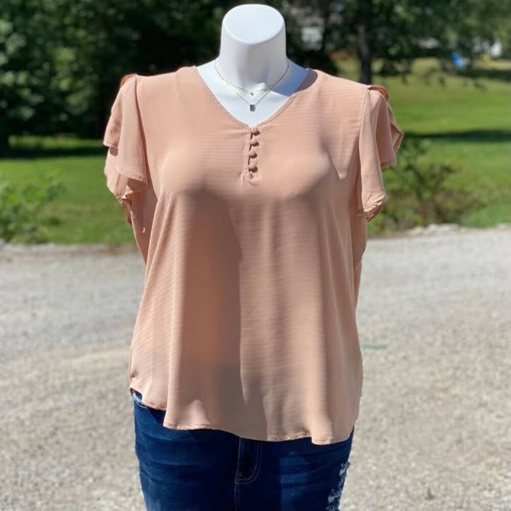 Plus Tulip Sleeve Top NWT